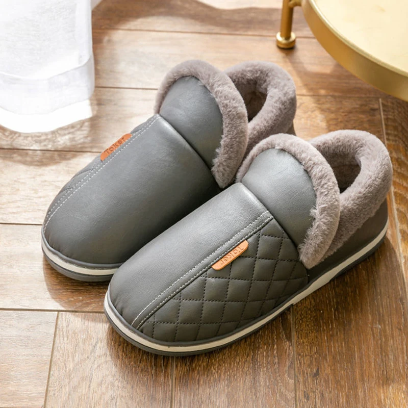 2021 Winter House Slippers Men Leather Plush Male Shoes Waterproof Anti Dirty Warm Fur Slippers Non-slip Cotton Man Indoor Shoes
2021 Winter House Slippers Men Leather Plush Male Shoes Waterproof Anti Dirty Warm Fur Slippers Non-slip Cotton Man Indoor Shoes