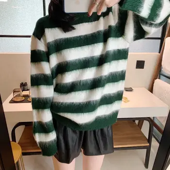 Sweater women loose outside wearing 2019 new green striped long sleever loose lazy lazy style knit sweater
Sweater women loose outside wearing 2019 new green striped long sleever loose lazy lazy style knit sweater