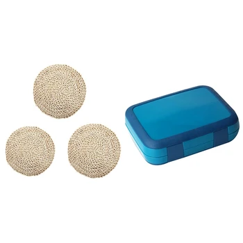 Leak-Proof Insulated Lunch Boxes with Spoon with Natural Woven Placemat Circular Woven Rattan Table Mat