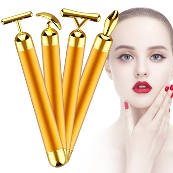 

4-In-1 24k Gold Beauty Bar Anti-Wrinkle Anti-Aging Micro Vibrating Face Massager Skin Care Electric Stick Massage Tighten Skin
