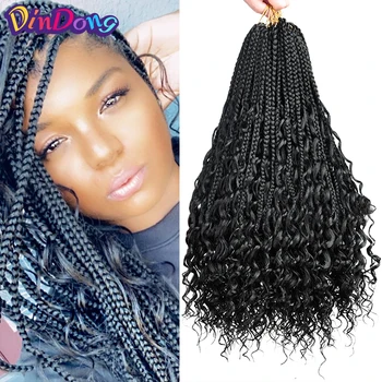 DinDong Goddess Box Braids With Curls 22 inch Boho Braids Ombre Synthetic Crochet Braids Hair Extension For Women Kids
DinDong Goddess Box Braids With Curls 22 inch Boho Braids Ombre Synthetic Crochet Braids Hair Extension For Women Kids