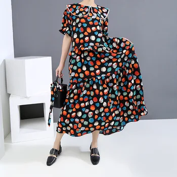 Fashion Summer Dress 2020 Women Short Sleeve Long Dress Sashes Dots Printed Ladies Colorful Casual Holiday Elegant Dress Robe
Fashion Summer Dress 2020 Women Short Sleeve Long Dress Sashes Dots Printed Ladies Colorful Casual Holiday Elegant Dress Robe