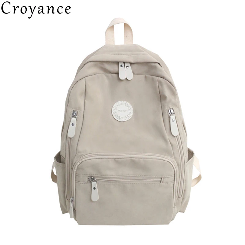 Croyance New Fashion Backpack Large Capacity Canvas Women Rucksack Solid Color Travel Shoulder Bag Knapsack Female School Bags
Croyance New Fashion Backpack Large Capacity Canvas Women Rucksack Solid Color Travel Shoulder Bag Knapsack Female School Bags