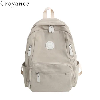 Croyance New Fashion Backpack Large Capacity Canvas Women Rucksack Solid Color Travel Shoulder Bag Knapsack Female School Bags
Croyance New Fashion Backpack Large Capacity Canvas Women Rucksack Solid Color Travel Shoulder Bag Knapsack Female School Bags