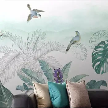 CJSIR Nordic Hand-painted Small Fresh Tropical Plants Flowers and Birds Background Murals Custom Large Mural Wallpaper Deors
CJSIR Nordic Hand-painted Small Fresh Tropical Plants Flowers and Birds Background Murals Custom Large Mural Wallpaper Deors