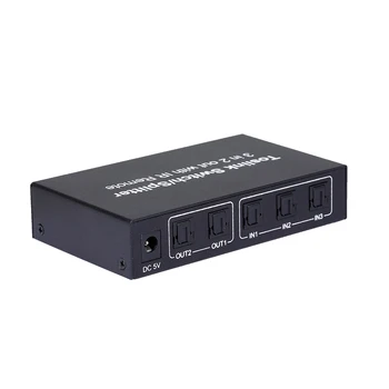 NK-T32 3 In 2 Out Toslink Cable Switch Splitter SPDIF/TOSLINK Optical Audio 3x2 Switcher SPDIF Splitter With IR Remote Control
NK-T32 3 In 2 Out Toslink Cable Switch Splitter SPDIF/TOSLINK Optical Audio 3x2 Switcher SPDIF Splitter With IR Remote Control