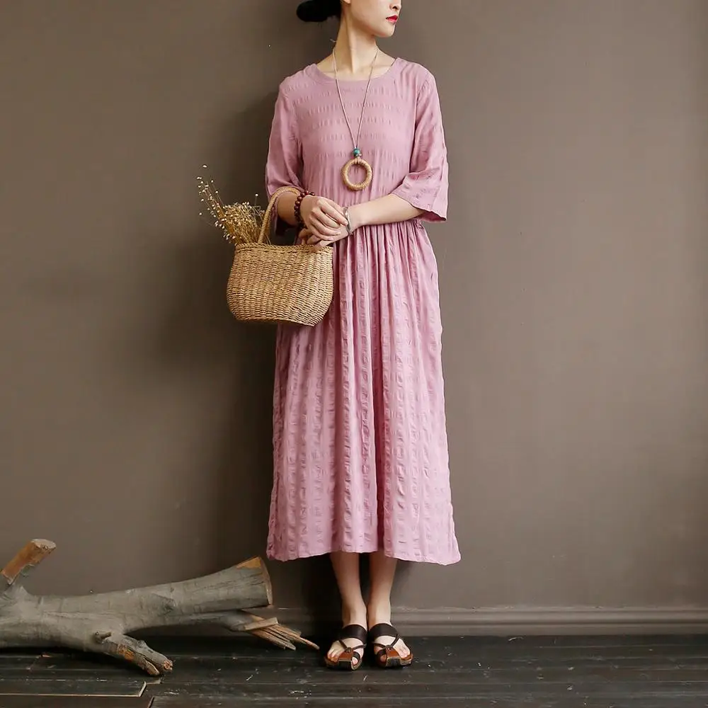 Original dress women spring empire chinese style loose half o-neck regular mid-calf
Original dress women spring empire chinese style loose half o-neck regular mid-calf