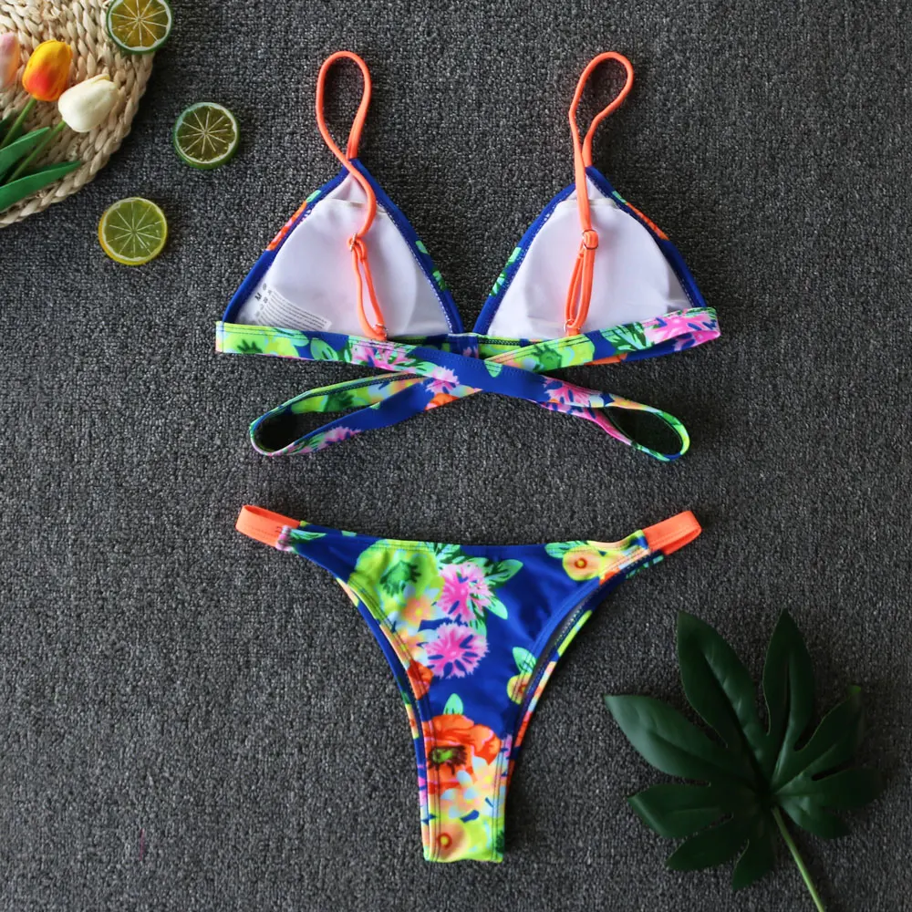 2021 Female Halter Bathing Suit Beach Wear Brazilian Maillot De Bain Biquinis Print Bikinis Women Swimsuit Ruffled Swimwear 2021 Female Halter Bathing Suit Beach Wear Brazilian Maillot De Bain Biquinis Print Bikinis Women Swimsuit Ruffled Swimwear