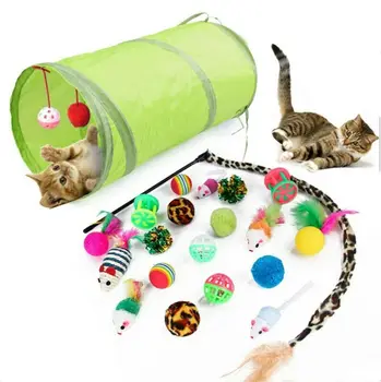 21Pcs Pet Kit Collapsible Tunnel Cat Toy Fun Channel Feather Balls Mice Shape Pet Kitten Dog Cat Interactive Cat Play Supplies
21Pcs Pet Kit Collapsible Tunnel Cat Toy Fun Channel Feather Balls Mice Shape Pet Kitten Dog Cat Interactive Cat Play Supplies