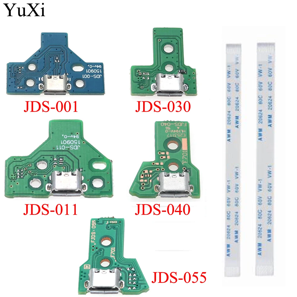 YuXi for Dualshock 4 PS4 Pro Slim Controller Charging Socket Port Circuit Board JDS 011 030 040 with 12 14 Pin Power Flex Cable
YuXi for Dualshock 4 PS4 Pro Slim Controller Charging Socket Port Circuit Board JDS 011 030 040 with 12 14 Pin Power Flex Cable