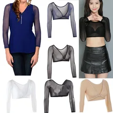 Bras Shaper femmes à la fois côté grande taille maille sans couture Silm Shapewear haut court minceur chemise supérieure Blouses noir blanc bleu peau(China)