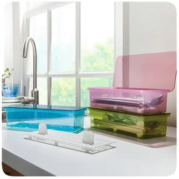 Plastic Dust-Proof Chopsticks Cage Drain Tableware Storage Box Kitchen Transparent Plain Color Storage Box Kitchen Containers
Plastic Dust-Proof Chopsticks Cage Drain Tableware Storage Box Kitchen Transparent Plain Color Storage Box Kitchen Containers