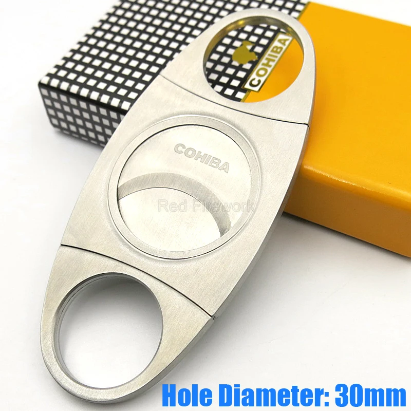 COHIBA Cigar Cutter Hole Diameter 30mm Double Stainless Steel Blades Metal Cigar Sharp Sigaar Cutter Scissor W/Gift Box Case
COHIBA Cigar Cutter Hole Diameter 30mm Double Stainless Steel Blades Metal Cigar Sharp Sigaar Cutter Scissor W/Gift Box Case