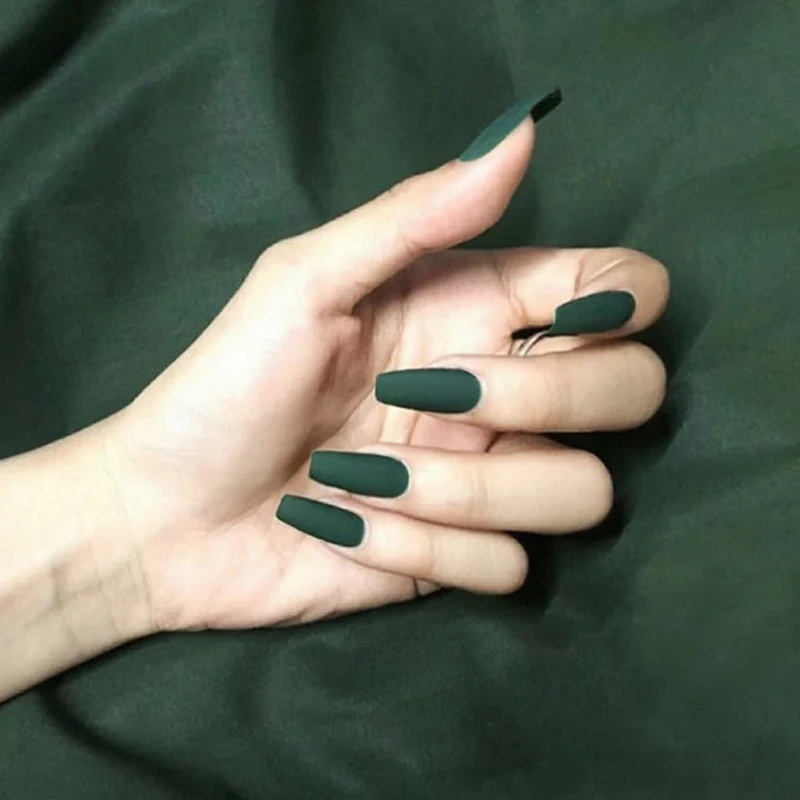 Pure Color Green Fake Nails Coffin Press-on Nail Tips with Square Head Matte Ballerina False Nails with Glue - 24pcs
Pure Color Green Fake Nails Coffin Press-on Nail Tips with Square Head Matte Ballerina False Nails with Glue - 24pcs