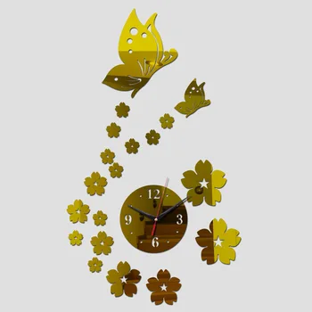 Creative Mirror Acrylic Wall Clock DIY Solent Gold Clocks Wall Home Decor Big Sticker Wall 3D Butterfly Duvar Saati Gift FZ963 
Creative Mirror Acrylic Wall Clock DIY Solent Gold Clocks Wall Home Decor Big Sticker Wall 3D Butterfly Duvar Saati Gift FZ963