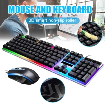 Gaming Keyboard Mouse Set USB Wired Backlit Colorful Rainbow Mouse Keyboard Kit for Home Office LFX-ING
Gaming Keyboard Mouse Set USB Wired Backlit Colorful Rainbow Mouse Keyboard Kit for Home Office LFX-ING