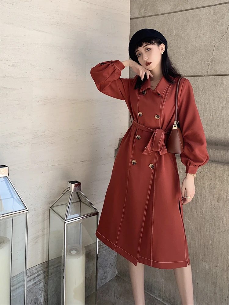 2019 autumn long long British style retro slim slimming temperament long windbreaker jacket
2019 autumn long long British style retro slim slimming temperament long windbreaker jacket