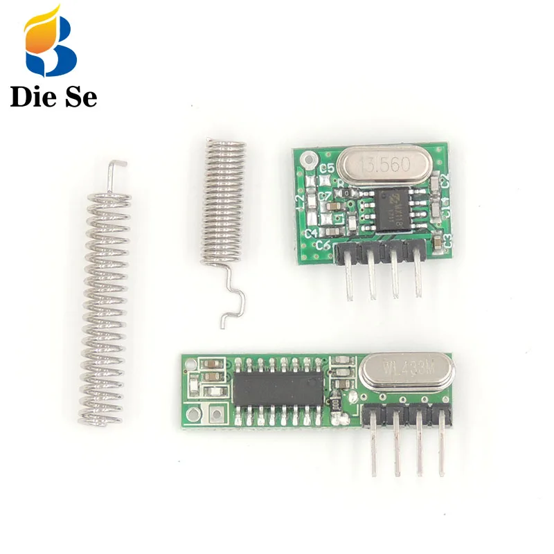 433Mhz RF receiver and transmitter Module Switch with antenna DIY 433 Mhz Remote control For Arduino uno Superheterodyne RF
433Mhz RF receiver and transmitter Module Switch with antenna DIY 433 Mhz Remote control For Arduino uno Superheterodyne RF
