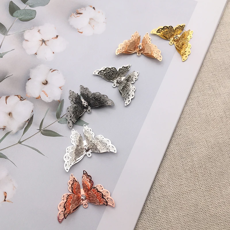 10pcs 35x25mm Metal Copper Rhinestone Butterfly Filigree Wraps Charm DIY Jewelry Accessories Findings Supplies For Jewelry 
10pcs 35x25mm Metal Copper Rhinestone Butterfly Filigree Wraps Charm DIY Jewelry Accessories Findings Supplies For Jewelry