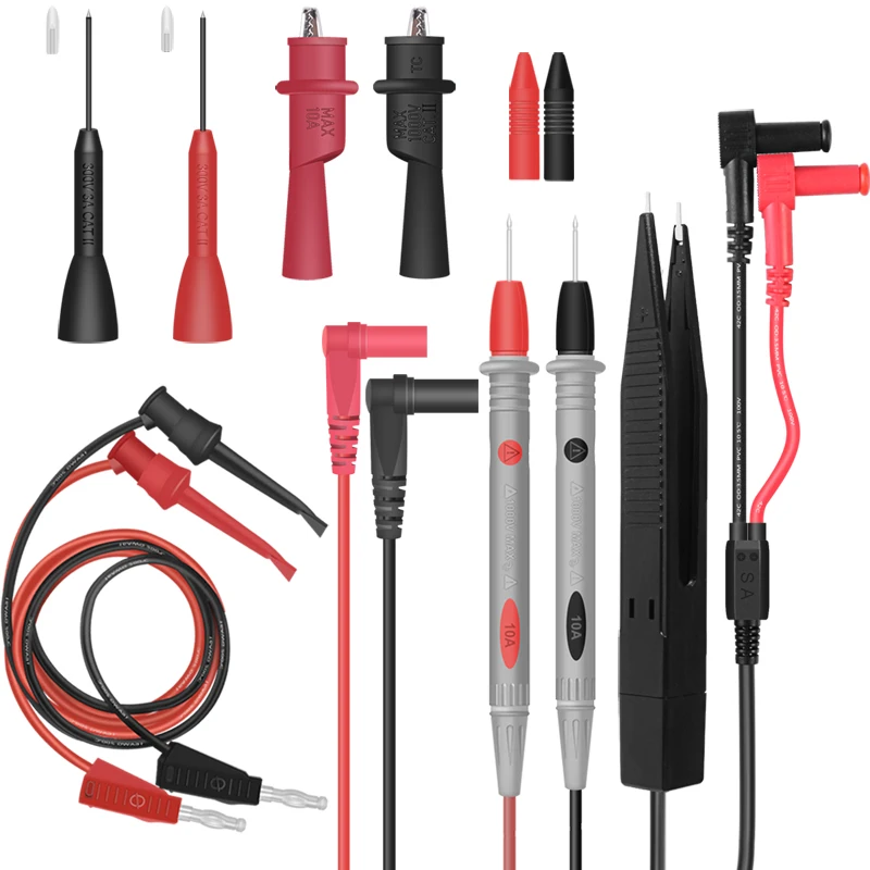 1000V 10A Electronic Test Lead Kit with Alligator Clips Replaceable Probes Tips For Digital Multimeter Leads Tool
1000V 10A Electronic Test Lead Kit with Alligator Clips Replaceable Probes Tips For Digital Multimeter Leads Tool