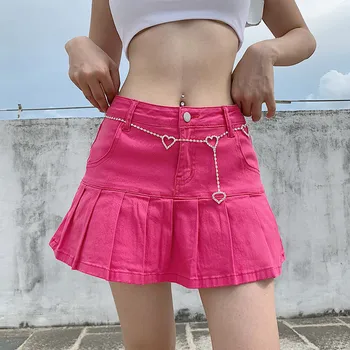 Women Spring Summer Ruffles Denim Jeans Mini Bodycon Skirts Fashion Ladies K-POP Club Streetwear Punk Club Skirt Preppy Style 
Women Spring Summer Ruffles Denim Jeans Mini Bodycon Skirts Fashion Ladies K-POP Club Streetwear Punk Club Skirt Preppy Style