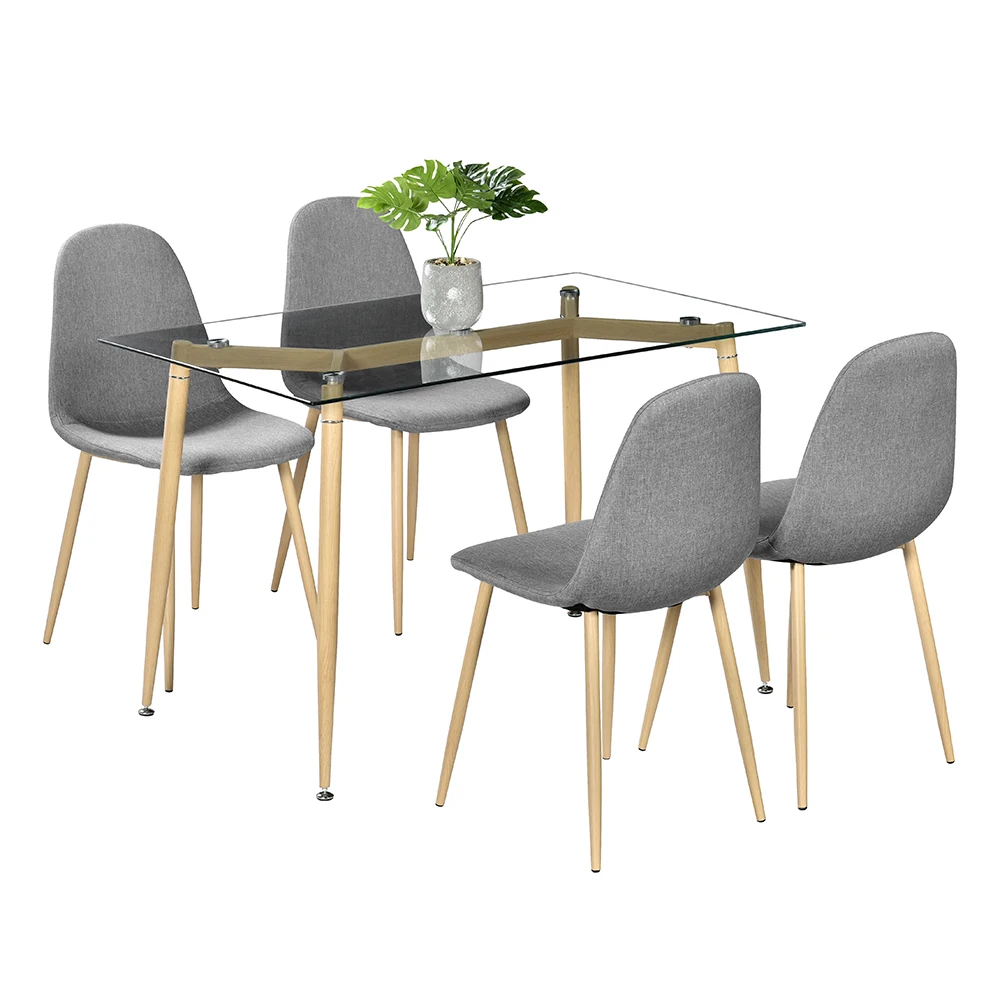 5 Piece Dining Table Set Kitchen Room Breakfast Furniture Glass Table and 4 pcs Chairs for Your Living Room
5 Piece Dining Table Set Kitchen Room Breakfast Furniture Glass Table and 4 pcs Chairs for Your Living Room