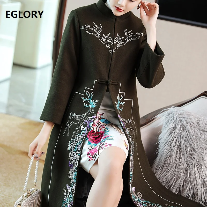 Casacos Feminino 2019 Autumn Winter Warm Wool Coats Women Cute Animal Floral Embroidery Full Sleeve Green Black Long Coats XXL
Casacos Feminino 2019 Autumn Winter Warm Wool Coats Women Cute Animal Floral Embroidery Full Sleeve Green Black Long Coats XXL