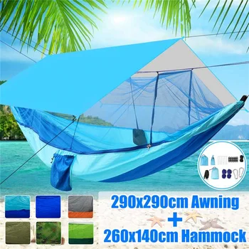 1-2 Person Portable Outdoor Camping Hammock with Mosquito Net High Strength Hanging Bed Hunting Sleeping Swing with Awning
1-2 Person Portable Outdoor Camping Hammock with Mosquito Net High Strength Hanging Bed Hunting Sleeping Swing with Awning