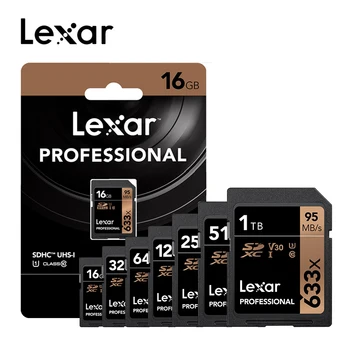 

Original Lexar 95M/s 633x 16G 32GB U1 SDHC 64GB 128GB 256GB U3 SD Card SDXC Class 10 Memory Card For 1080p 3D 4K video Camera