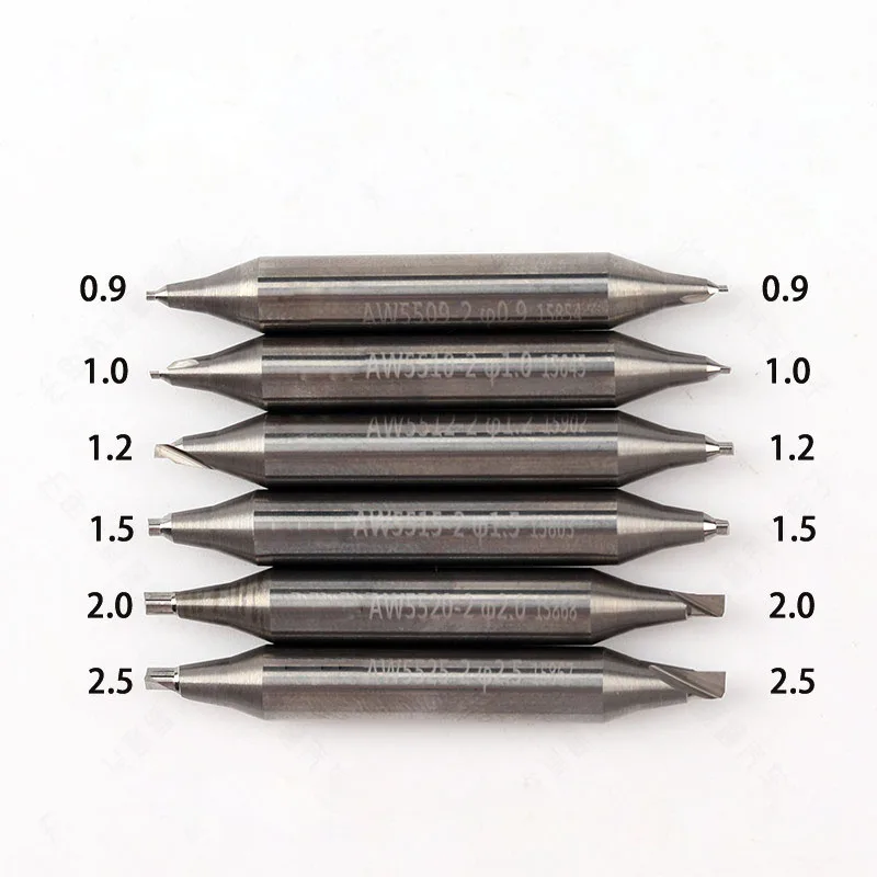 

Carbide End Mills Tungsten steel Double-head Endmill 0.9mm,1.0mm,1.2mm,1.5mm,2.0mm and 2.5MM single key cutting tool