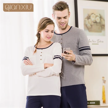 Qianxiu Couples Pajama Set Female Autumn&Spring Long Sleeve Homewear Suit Pure Cotton Round Neck Large Code Women Pajamas
Qianxiu Couples Pajama Set Female Autumn&Spring Long Sleeve Homewear Suit Pure Cotton Round Neck Large Code Women Pajamas