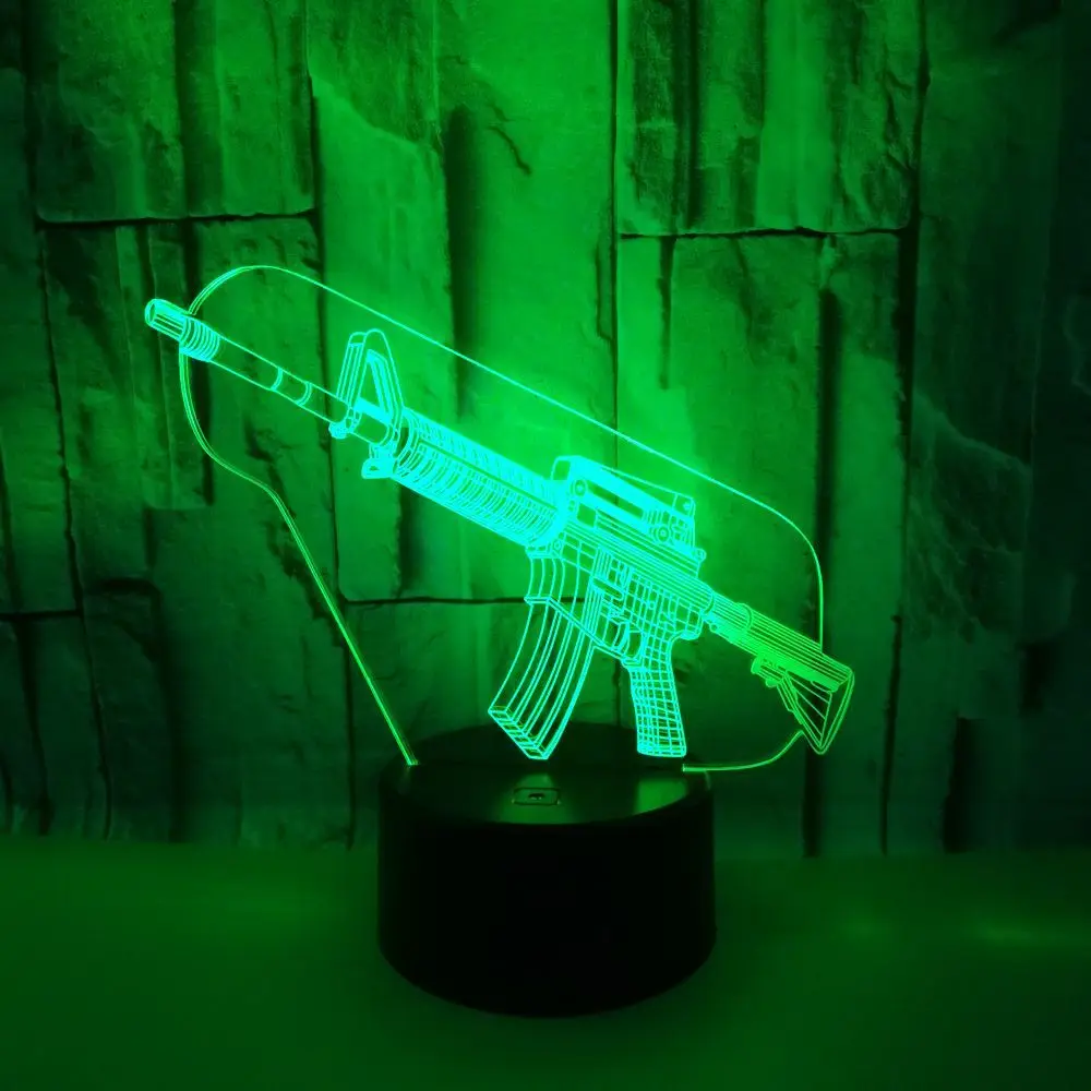 Gun Modeling 3D Night Lamp USB Electric Colorful Touch Control LED Visual Lamp Gift Atmosphere Decoration Small Table Lamp
Gun Modeling 3D Night Lamp USB Electric Colorful Touch Control LED Visual Lamp Gift Atmosphere Decoration Small Table Lamp