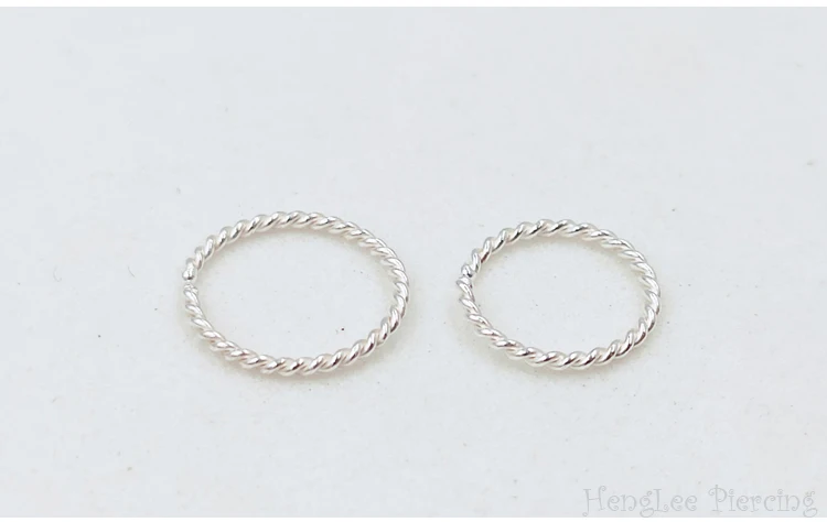 Pierścień na nos z cienkiego srebra 925, klasyczny, mały piercing, biżuteria do piercingu ciała - Wianko - 4