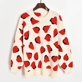 Oversized Sweater Women Clothes 2020 Korean Fashion Sweater Red Heart Jacquard Destroyed Loose Pullover Womens Winter Sweaters
Oversized Sweater Women Clothes 2020 Korean Fashion Sweater Red Heart Jacquard Destroyed Loose Pullover Womens Winter Sweaters
