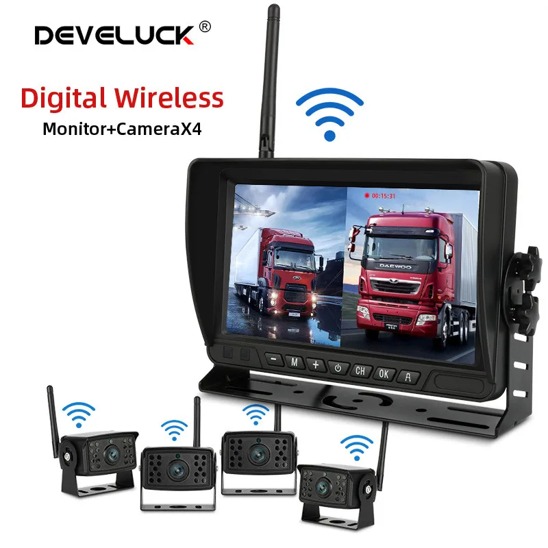 7" Digital Wireless Truck DVR Recorder AHD DVR 720P Rear Camera 4-Channel Split Screen Monitor with U Bracket Loop Recording
7" Digital Wireless Truck DVR Recorder AHD DVR 720P Rear Camera 4-Channel Split Screen Monitor with U Bracket Loop Recording