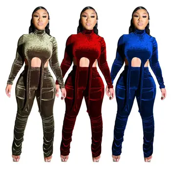 BKLD Velvet 2 Piece Set Women Suit Sexy Club Outfits Bodycon Turtleneck Crop Tops Bandage Pants Set Female 2019 Autumn Sexy
BKLD Velvet 2 Piece Set Women Suit Sexy Club Outfits Bodycon Turtleneck Crop Tops Bandage Pants Set Female 2019 Autumn Sexy