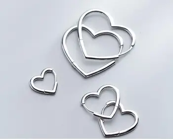 925 Real. Sterling Silver Glossy Love heart shape Earrings Huggie hoop jewelry GTLE2830
925 Real. Sterling Silver Glossy Love heart shape Earrings Huggie hoop jewelry GTLE2830