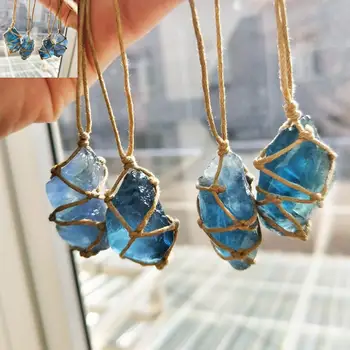 Natural Quartz Crystal Stone Blue-green Fluorite Treatment Stone Fluorite Pendant With Hand-woven Braided Rope In Random Color
Natural Quartz Crystal Stone Blue-green Fluorite Treatment Stone Fluorite Pendant With Hand-woven Braided Rope In Random Color