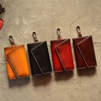 European and American new fashion retro leather solid color check pattern key case ganchos para carteras leather key holder
European and American new fashion retro leather solid color check pattern key case ganchos para carteras leather key holder