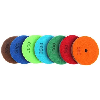 4 Inch 7Pcs/Set Sponge Marble 100mm Diamond Sponges for Polishing Wet Using Stone Buff Granite Marble Polishing Pads