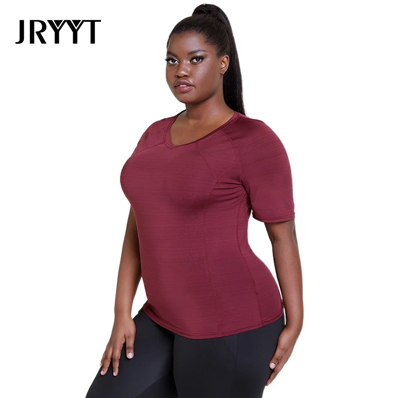 JRYYT Summer Quick-Drying Plus Size Sport T-shirt Women Fitness Breathable Slim Workout Tops Female 4XL Athletic Activewear 2021 JRYYT Summer Quick-Drying Plus Size Sport T-shirt Women Fitness Breathable Slim Workout Tops Female 4XL Athletic Activewear 2021