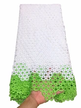 לבן צבע באיכות גבוהה ניגרי תחרת תחרה אפריקאית כבל האחרונים תחרה אפריקאי תחרת חוט תחרה בד 5 מטרים(China)