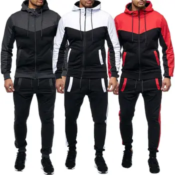 Men's Tracksuit Set 2 Pcs 2019 Autumn Winter Sweatshirt Hooded Tops + Jogger Pants Sweatpants Patchwork Warm Sports Suit 
Men's Tracksuit Set 2 Pcs 2019 Autumn Winter Sweatshirt Hooded Tops + Jogger Pants Sweatpants Patchwork Warm Sports Suit