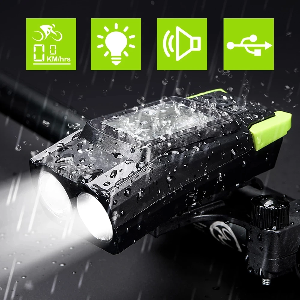 Waterproof Cycling Speedometer Wireless Bike Computer Stopwatch with 120db Horn 800 Lumen Bicycle Head Flash LED Light 2 Holder
Waterproof Cycling Speedometer Wireless Bike Computer Stopwatch with 120db Horn 800 Lumen Bicycle Head Flash LED Light 2 Holder