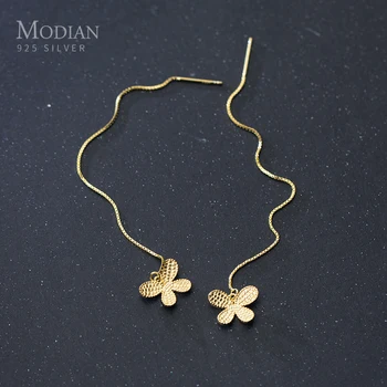 Modian Fashion 925 Sterling Silver Gold Color Butterfly Long Chain Drop Earrings for Women Valentine's Day Earrings Jewelry NEW
Modian Fashion 925 Sterling Silver Gold Color Butterfly Long Chain Drop Earrings for Women Valentine's Day Earrings Jewelry NEW