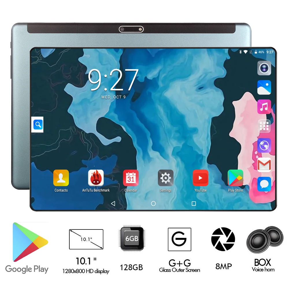 

Global Version 10 inch Octa Core 3G 4G FDD LTE Tablet 6GB RAM 128GB ROM 1280X800 Dual SIM 8.0MP GPS Android 9.0 Pad 10 10.1