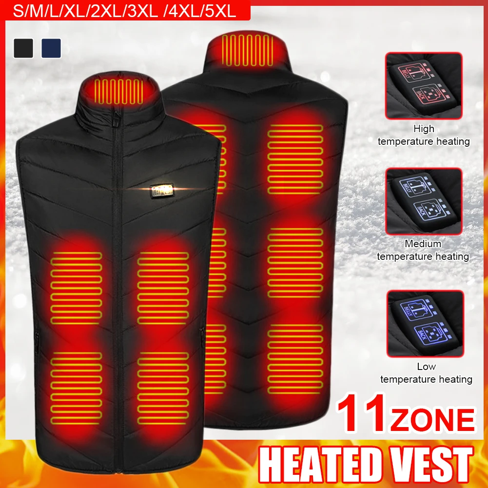 New 11 Heated Vest Sleeveless Jacket Intelligent 3 Setting USB Heated Jacket Heating Vest Thermal Clothing Hunting Vest S-5XL
New 11 Heated Vest Sleeveless Jacket Intelligent 3 Setting USB Heated Jacket Heating Vest Thermal Clothing Hunting Vest S-5XL