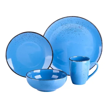 Vancasso Navia Dark Blue 4-Piece Vintage Look Stoneware Ceramic Dinner Set with 1*Dinner Plate,Dessert Plate,Bowl,350ML Mug 
Vancasso Navia Dark Blue 4-Piece Vintage Look Stoneware Ceramic Dinner Set with 1*Dinner Plate,Dessert Plate,Bowl,350ML Mug