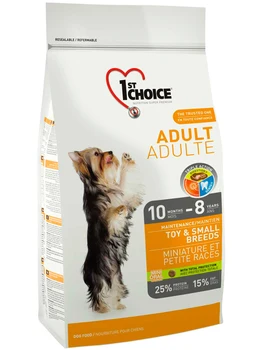 1ST CHOICE 1ST CHOICE DOG ADULT TOY & SMALL BREEDS of adult dogs of small breeds with chicken
1ST CHOICE 1ST CHOICE DOG ADULT TOY & SMALL BREEDS of adult dogs of small breeds with chicken