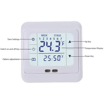 Touch Screen Heating Thermostat Thermoregulator With LCD Display For Warm Floor Electric Under Floor Thermostat System
Touch Screen Heating Thermostat Thermoregulator With LCD Display For Warm Floor Electric Under Floor Thermostat System